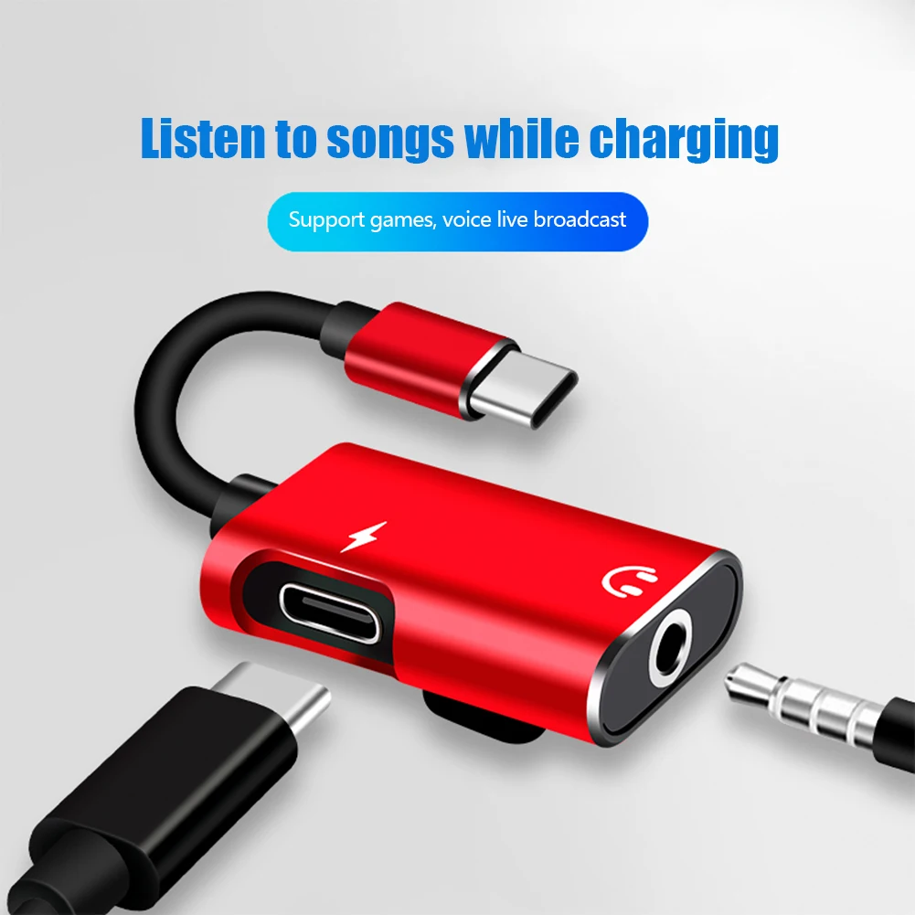 Earphone Splitter Jack - Typ-C-zu-3,5-mm-Klinkenadapter für Xiaomi Huawei Analogsignal-Telefon-Audio-Splitter Kopfhörer-Ladegerät
