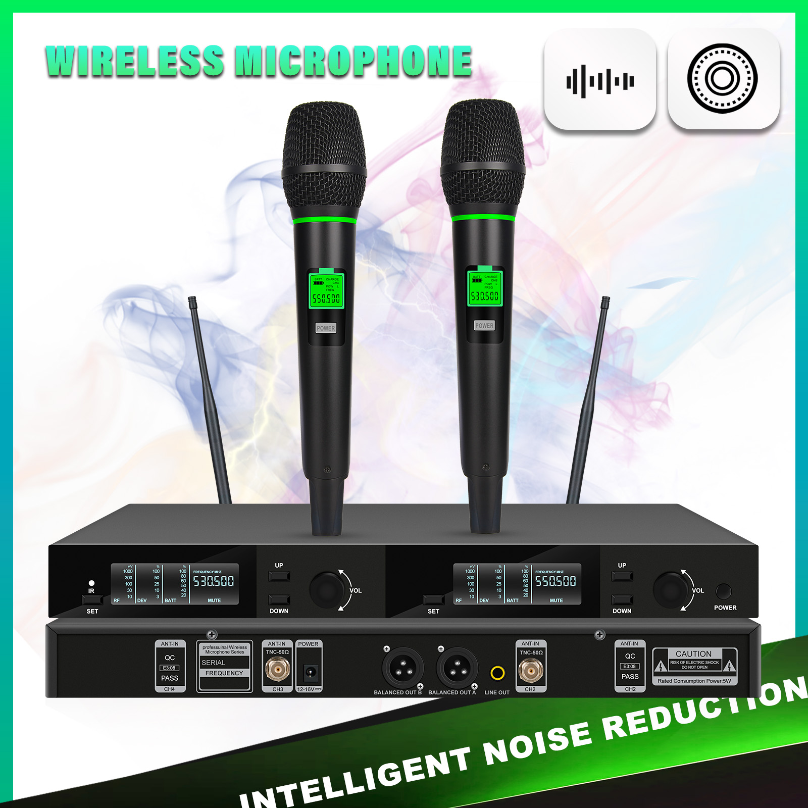 Shure Mic Sm58 - Drahtloses Mikrofonsystem, echtes UHF-Dual-Funkmikrofon-Set, Handmikrofon für