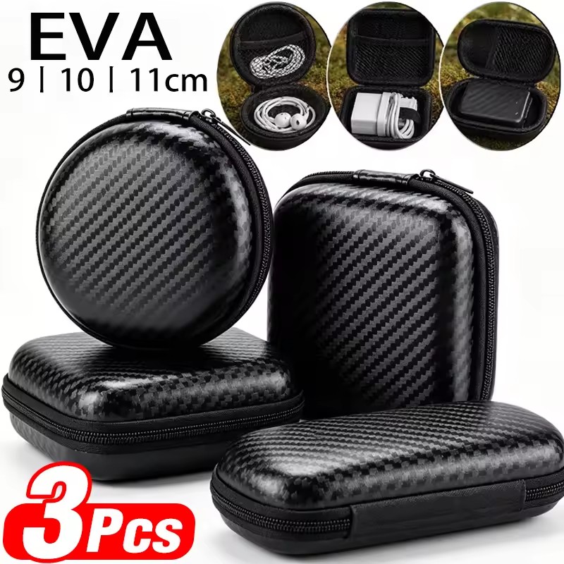 Headphone Case Hard - EVA-Hartschalen-Wasserdichte Kabel- und Ladegerät-Organizer-Tasche, stoßfeste Kopfhörer-Tragetasche