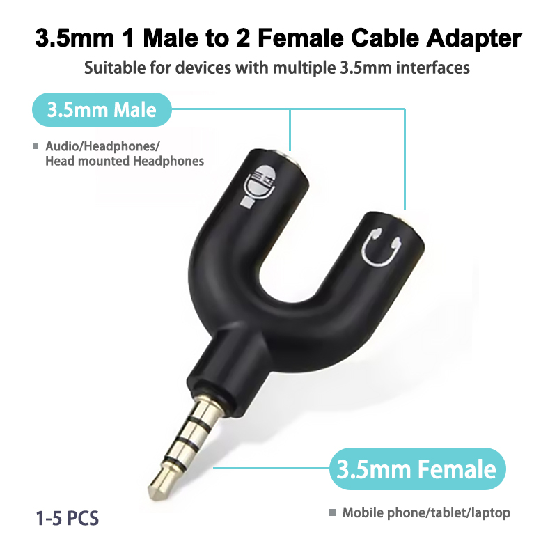 3,5 mm Kopfhörer-Splitter-Mikr – Earphone Splitter Jack Bewertung und Preis